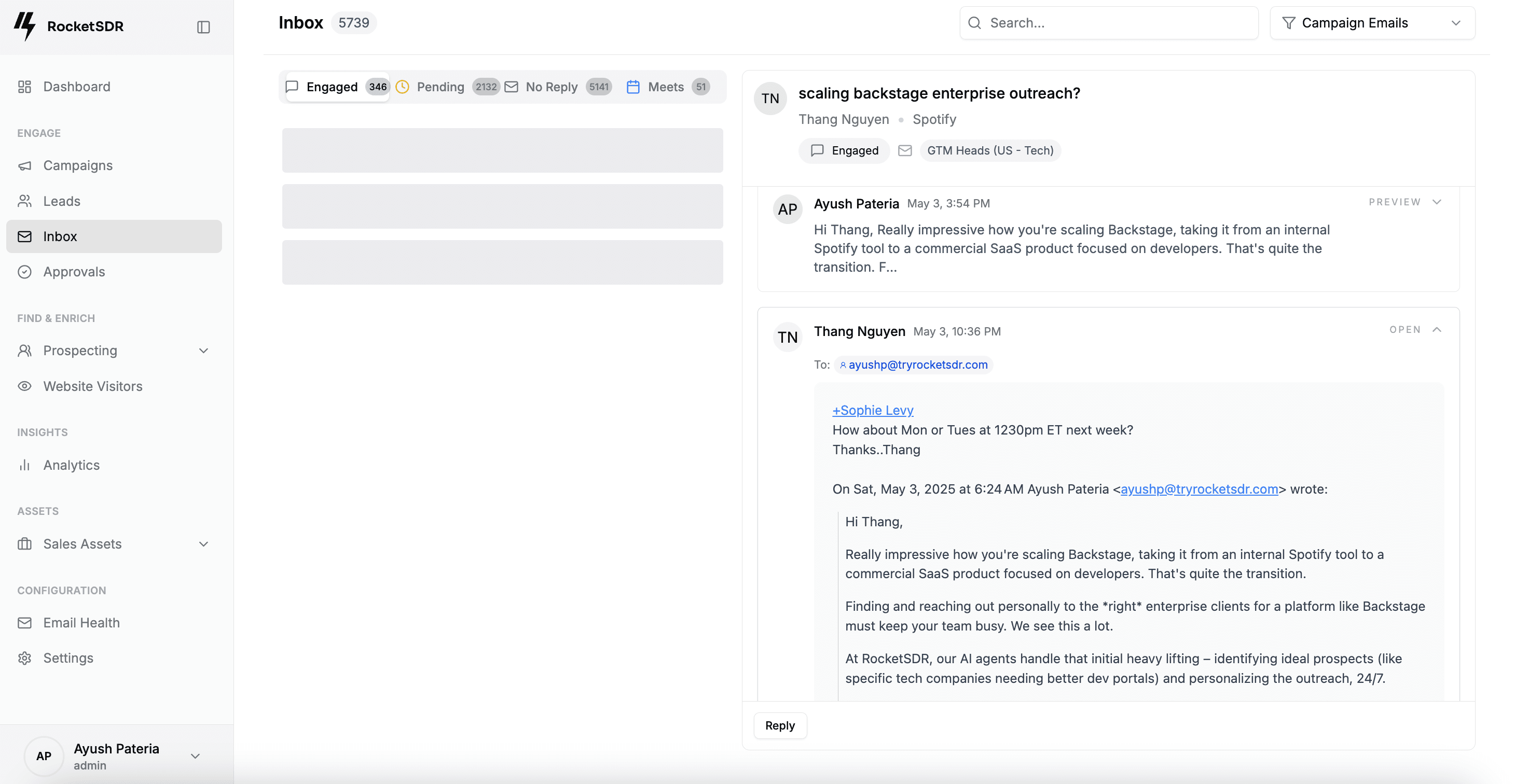 Meeting booked — Spotify prospect replies